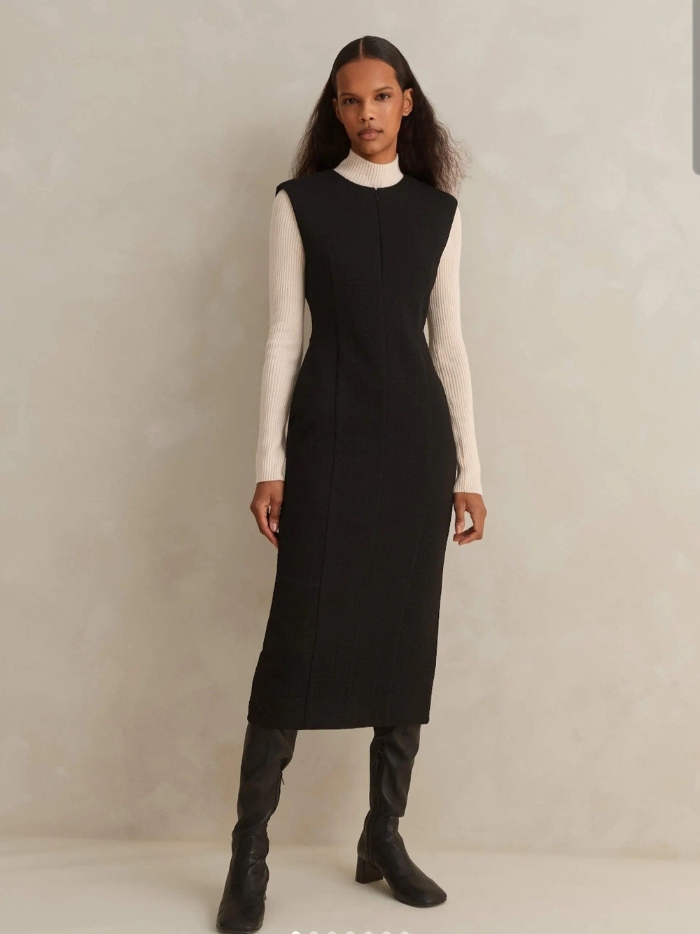 ME+EM Black Travel Tailoring Sleeveless Pencil Dress